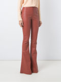 leather flared trousers
