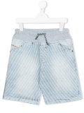 striped denim shorts