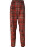 pleat front tartan trousers