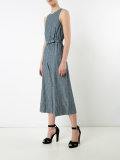 striped belted cropped jumpsuit