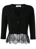 lace hem cardigan