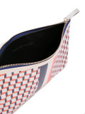 geometric print zipped clutch