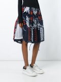 calligraphy print drawstring skirt