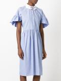 hands collar flared dress