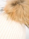 detachable pompom ribbed hat