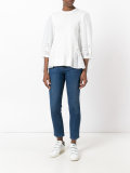embroidered bi-material blouse