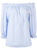 off-shoulder frill trim blouse