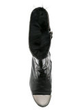 varnished combat boots