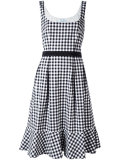 checked flared dress