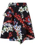 floral print ruffled skirt