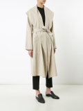 belted waterfall coat
