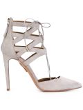 strapped lace-up pumps
