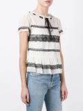 lace insert shortsleeved blouse 