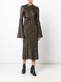 bell sleeve metallic dress