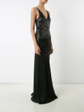 embellished v-neck gown 