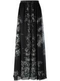 leaf print maxi skirt