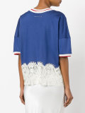 lace detail V-neck top