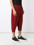 pleated cropped trousers