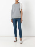 fringed sleeve detail sweatshirt