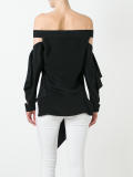 draped off shoulder top