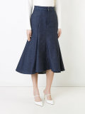low flare denim skirt