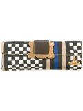 geometric print asymmetric clutch