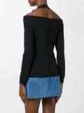 cold shoulder buckled jumper