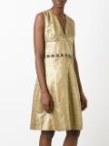 metallic flared dress