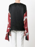 elongated sleeve blouse