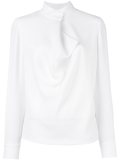 overlap collar blouse