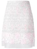 floral macramé straight skirt