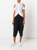 cropped drop-crotch trousers