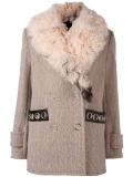 grommet embellished peacoat