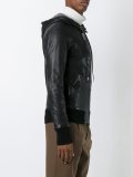 hooded leather jacket