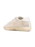 destroyed effect perforated sneakers