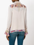 ruffled trim printed shirt