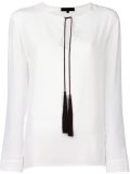 tassel keyhole detail blouse