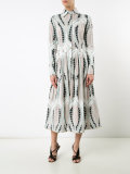 leaf print shirt dress