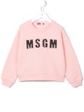 sequined logo sweatshirt