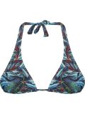 foliage print triangle bikini top