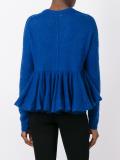 cropped pleated knitted top