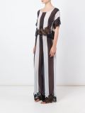 lace application striped trousers