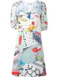 balloon sleeve print dress