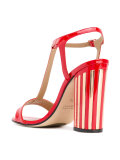 metallic detail T-strap sandals