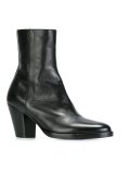 stacked heel ankle boots