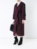 panelled shoulders belted coat