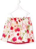 floral print off-the-shoulder top