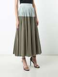 bicolour pleated skirt