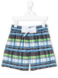 checked swim shorts 