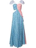 shoulder caps bicolour dress